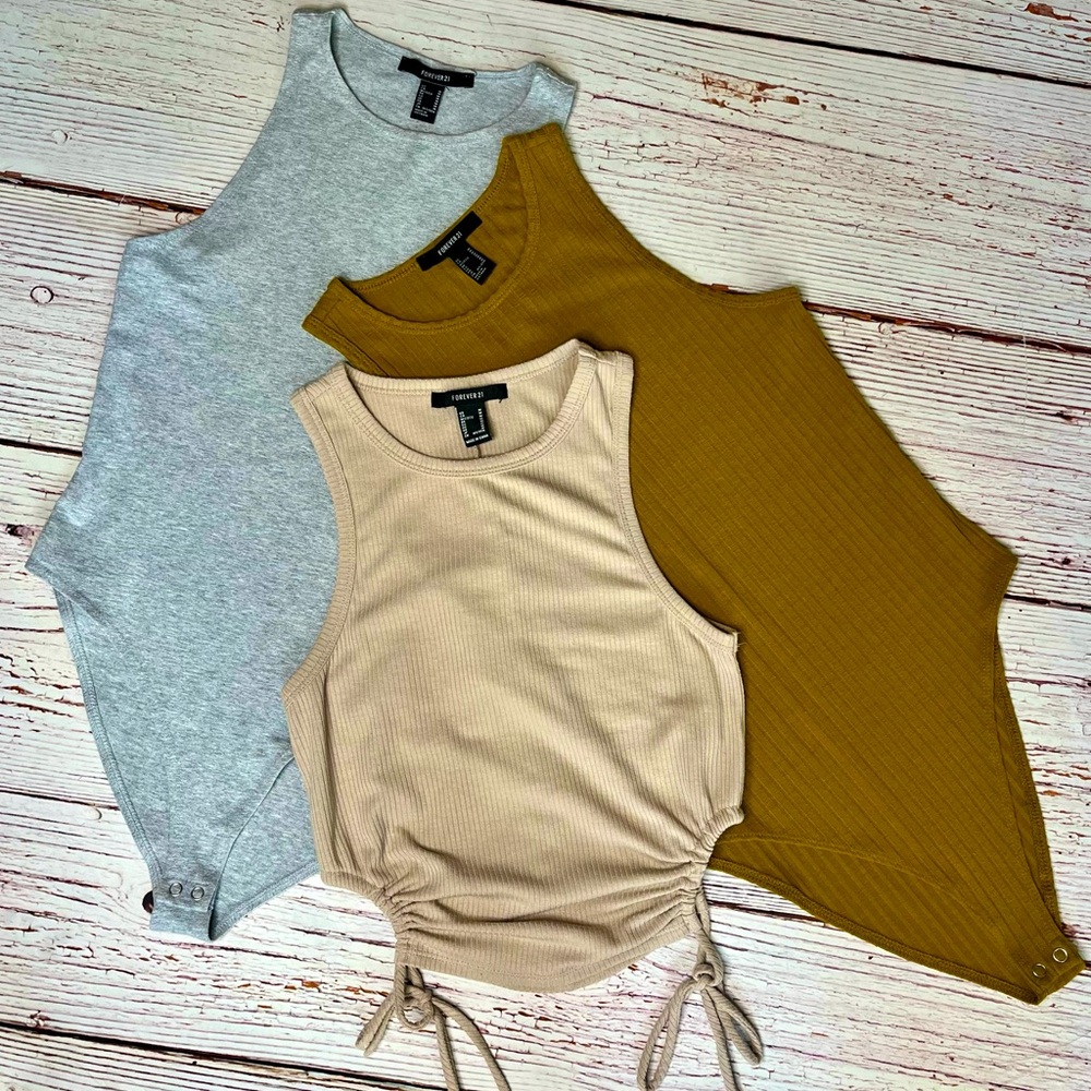 Bundle Of Bodysuits & 1 Crop Top